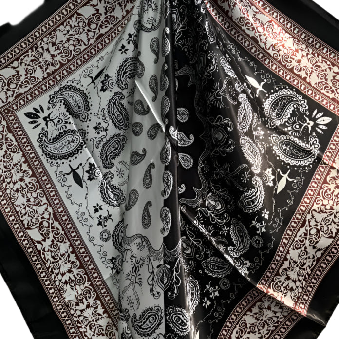 Two Tone Black Paisley Wild Rag