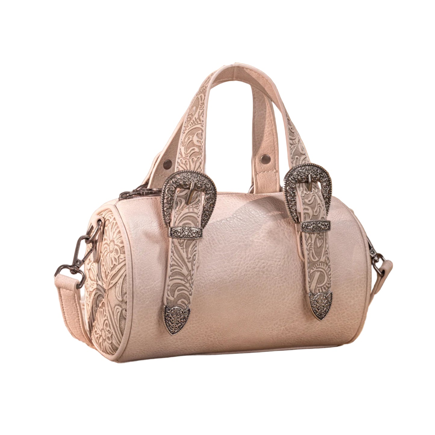 Western Tooled Bag - Beige