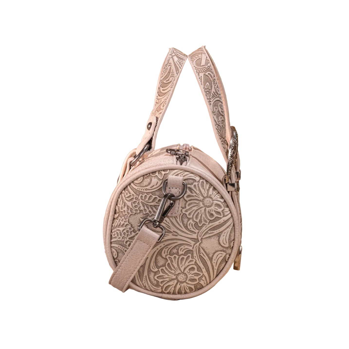 Western Tooled Bag - Beige