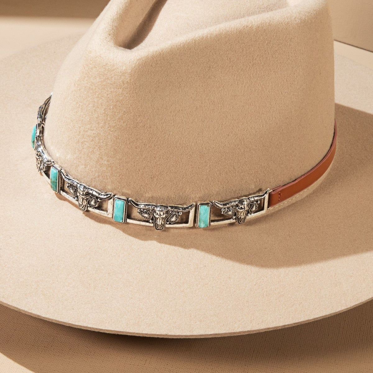 Stone & Steer Head Hat Band