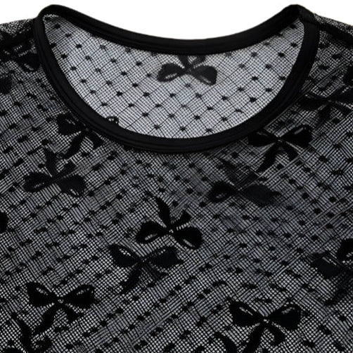 Bow Pattern Mesh L/S
