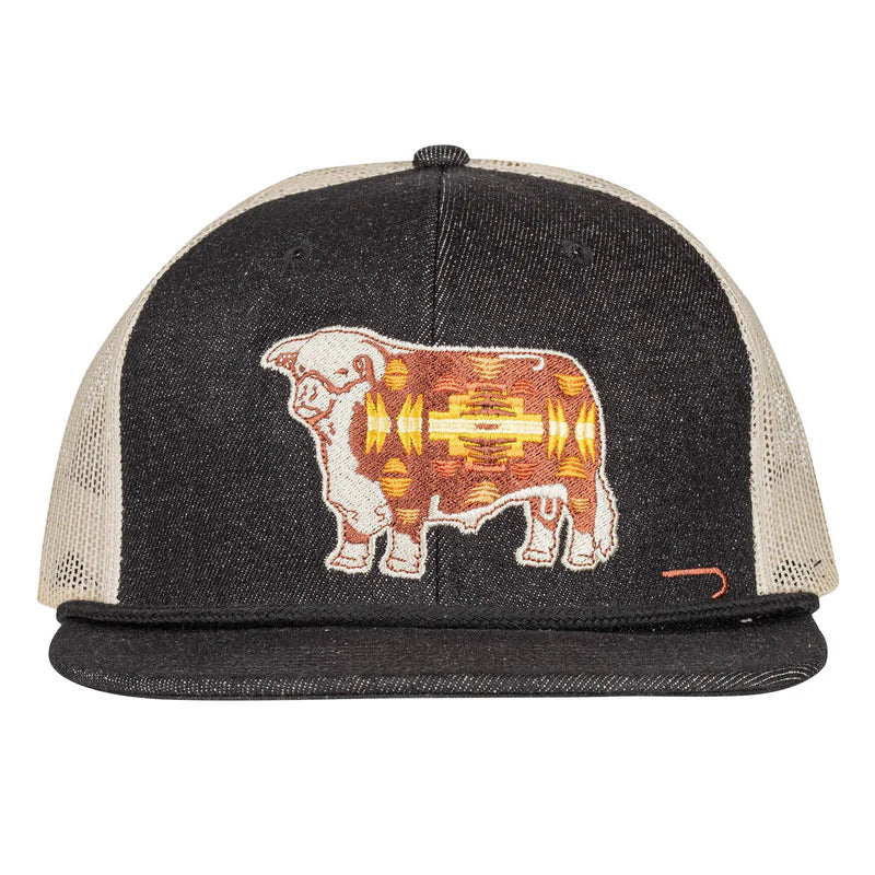 Denim & White Apache Hereford Bull Hat