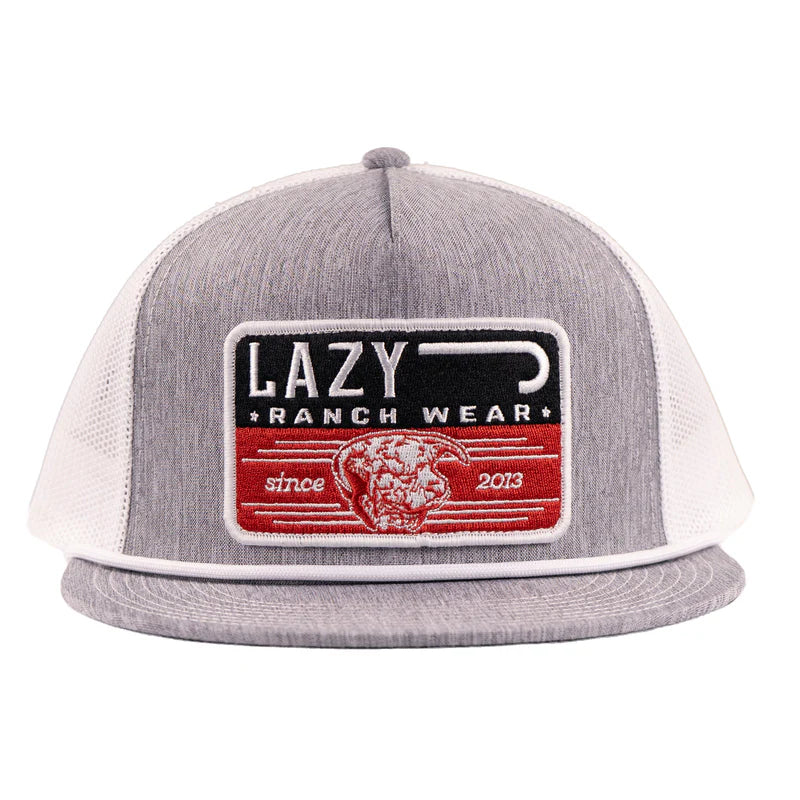 Heather Grey & White Red Producer Hat