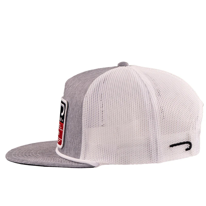 Heather Grey & White Red Producer Hat