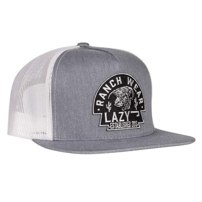 Grey & White 4" Black Arrowhead Cap