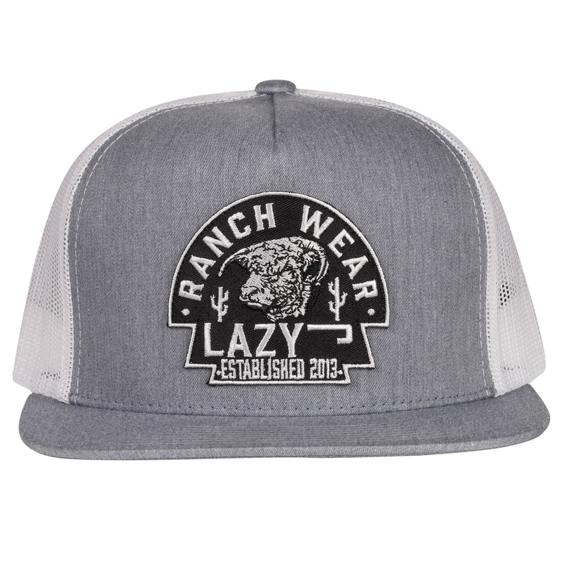 Grey & White 4" Black Arrowhead Cap