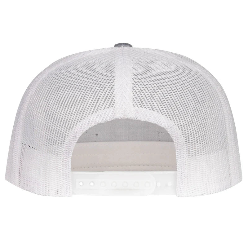 Grey & White 4" Black Arrowhead Cap