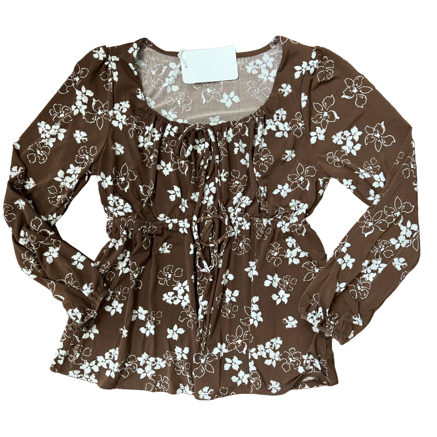 Front Tie L/S Floral Top