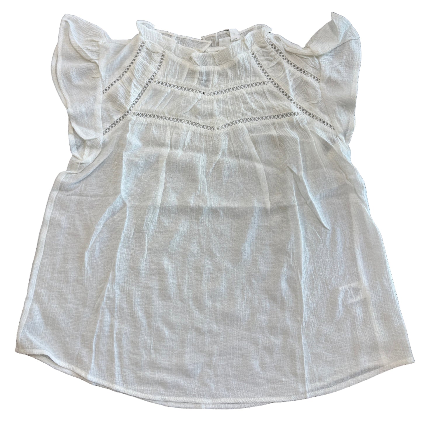 Off White Lace Trim Top
