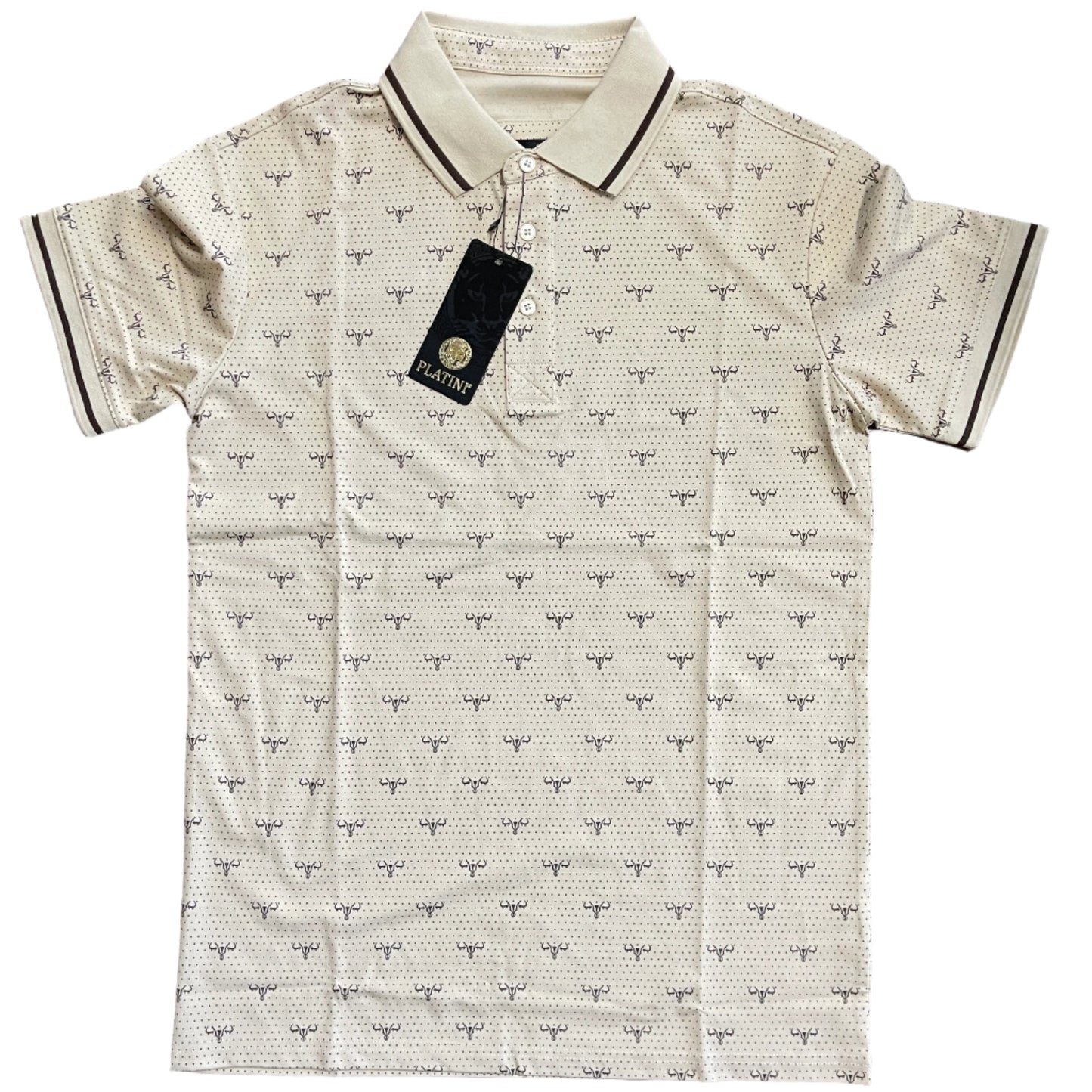 SALE - Beige Monogram Polo