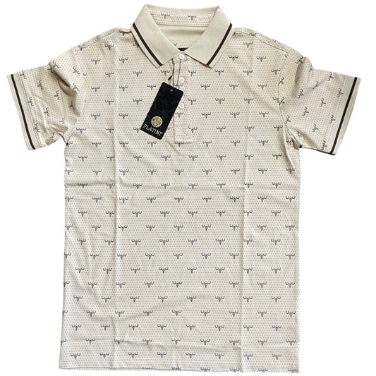 SALE - Beige Monogram Polo