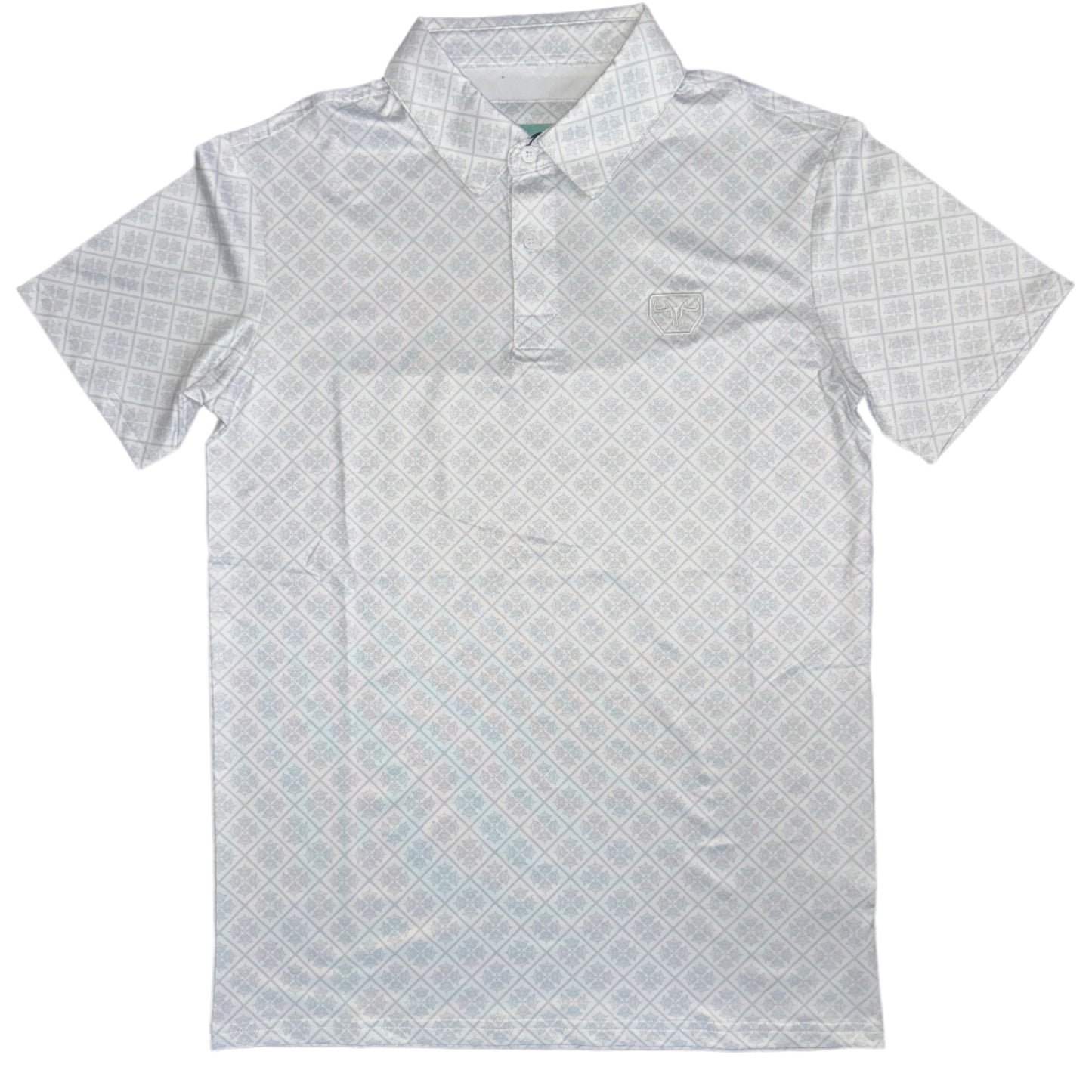 Aztec Polo - White/Gray