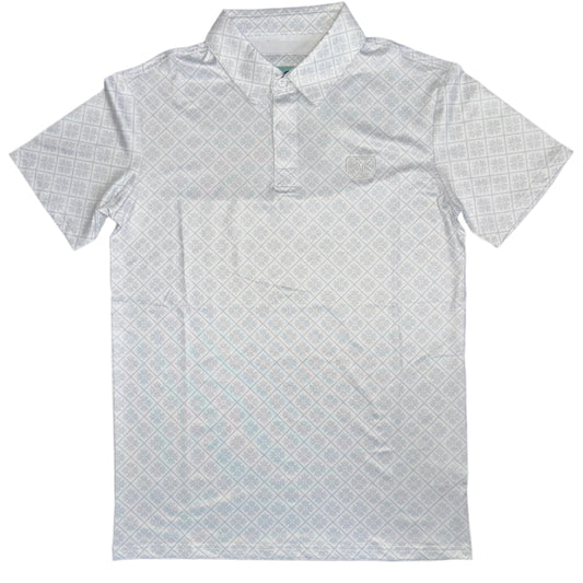 Aztec Polo - White/Gray
