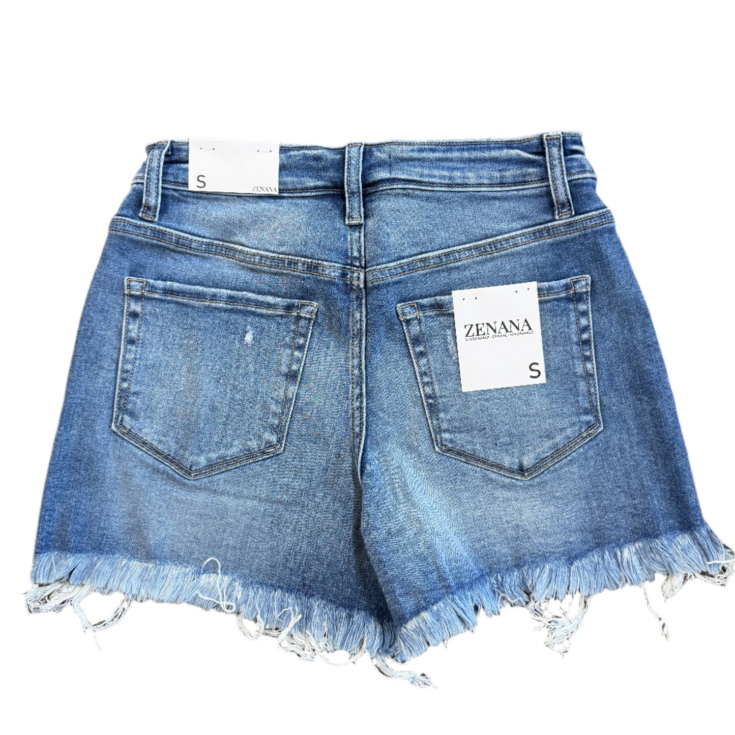 Med Wash Frayed Hem - Mid Rise