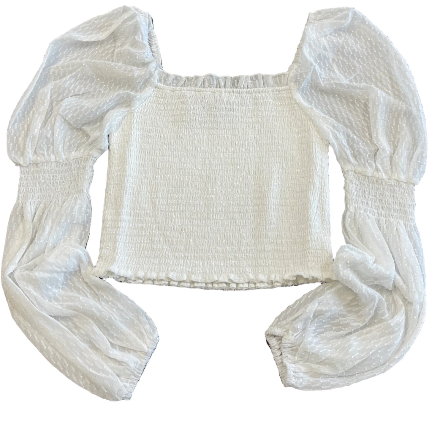 White Smocked Top