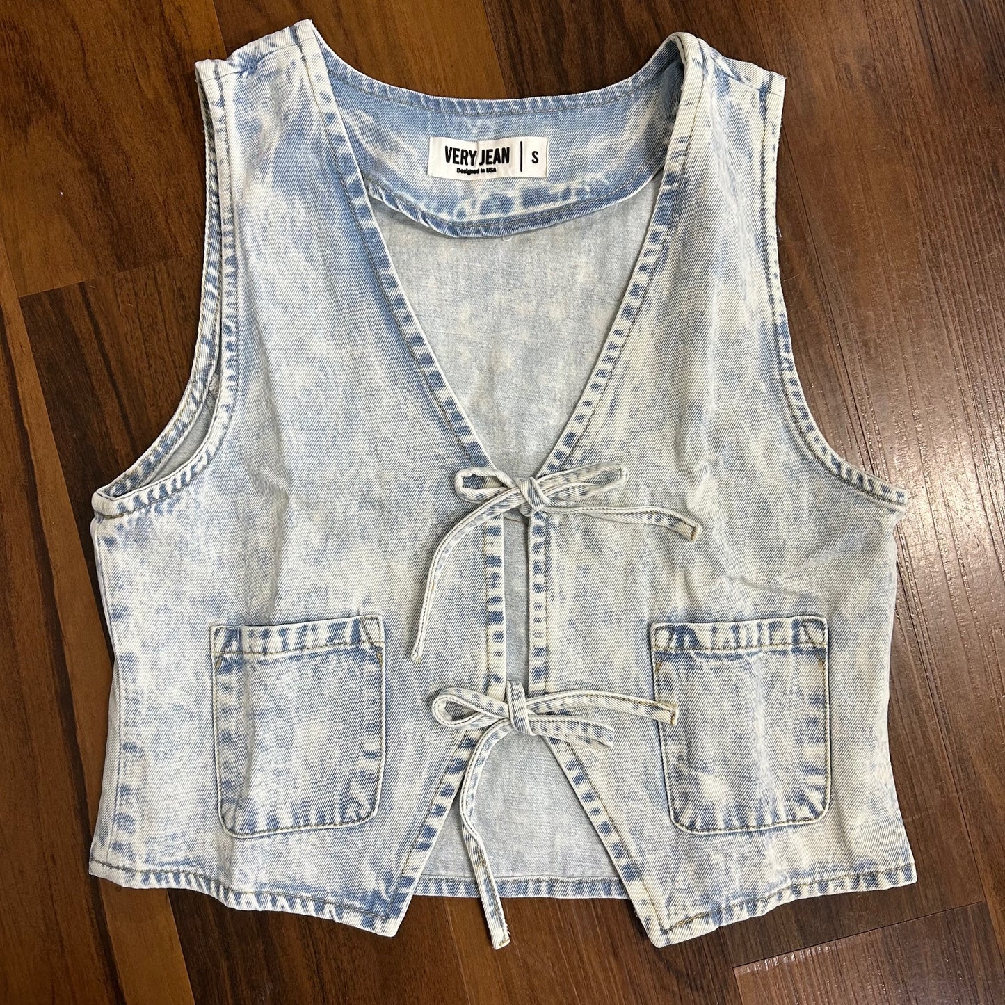Acid Wash Tie Vest