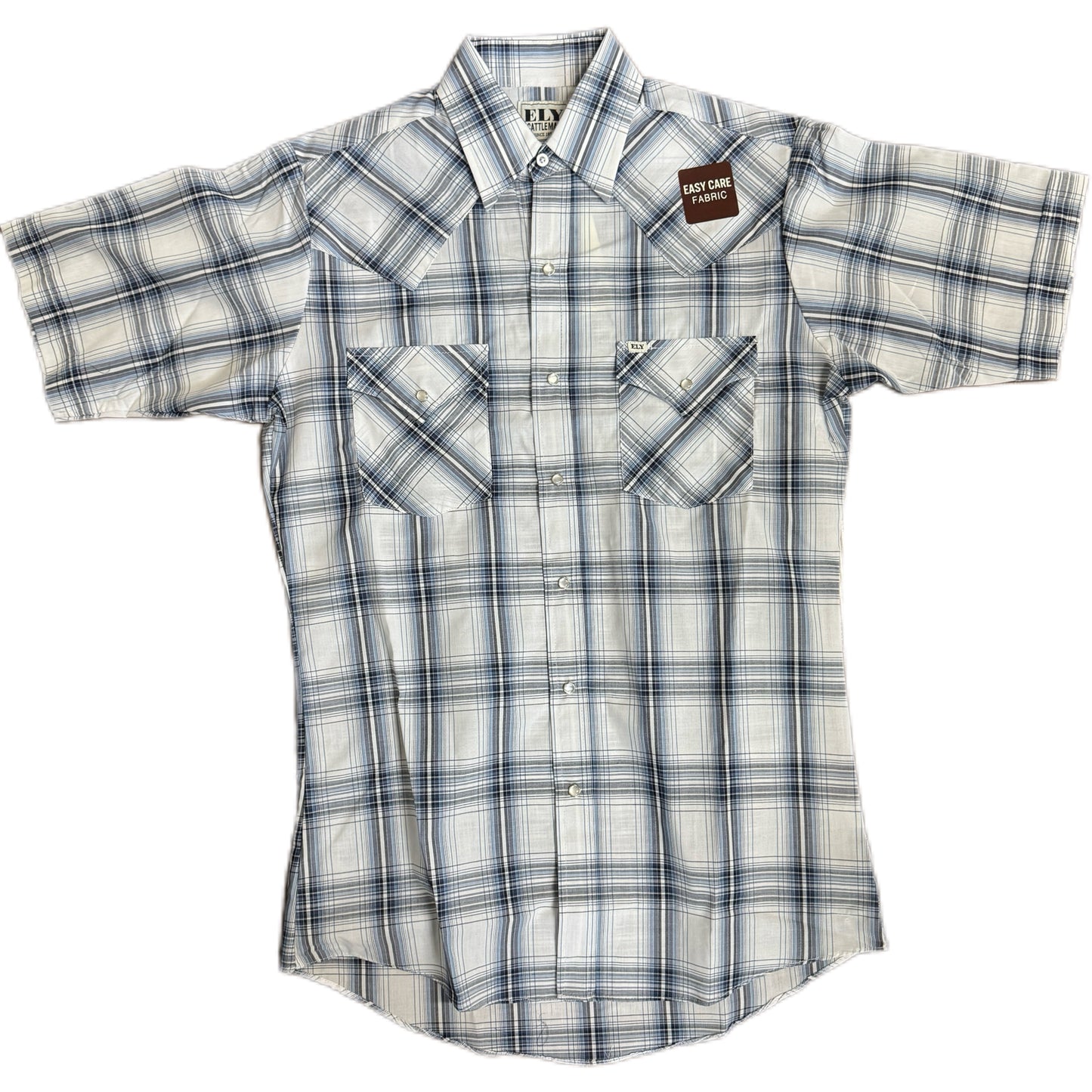 White/Blue Plaid S/S
