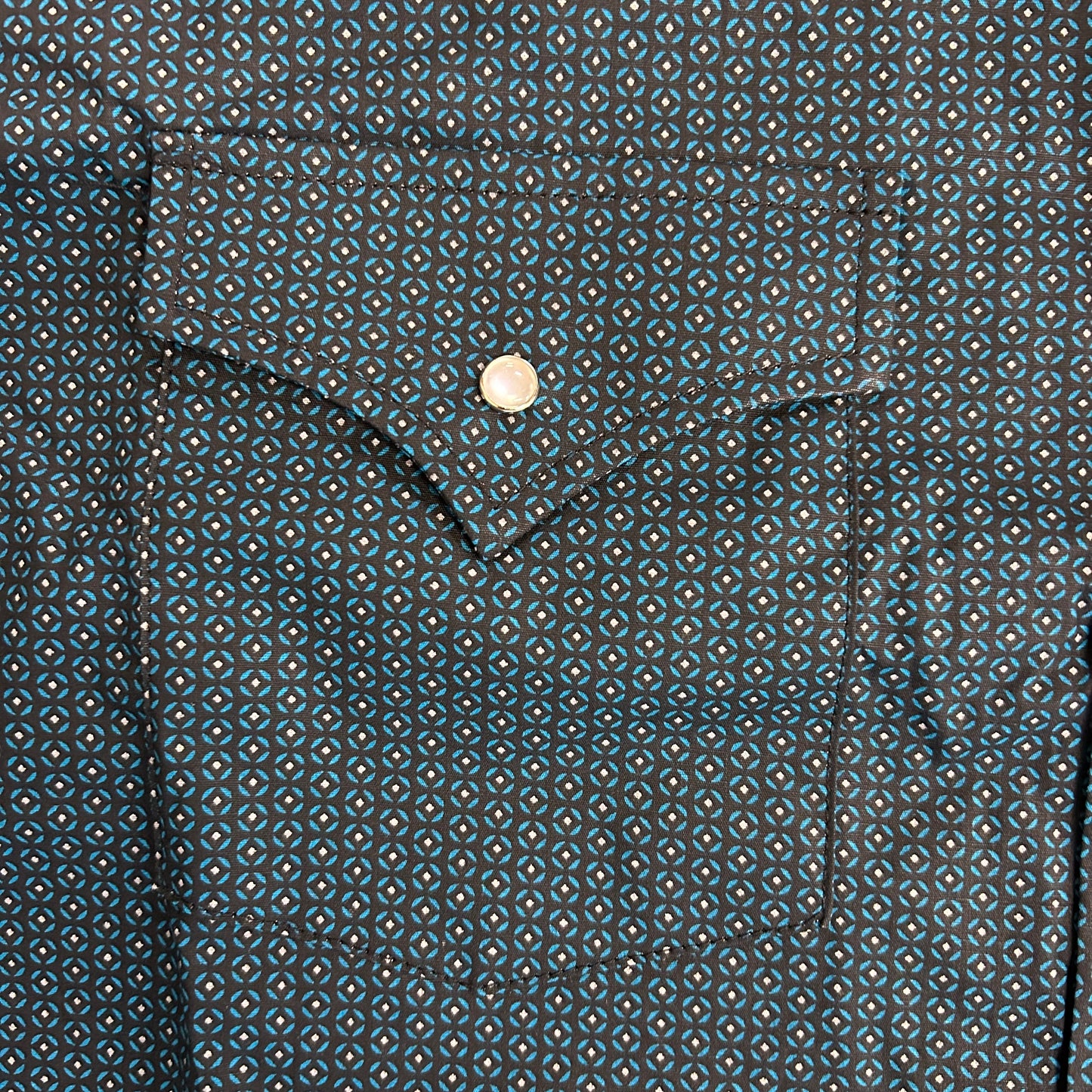 Black/Green Geo Print S/S