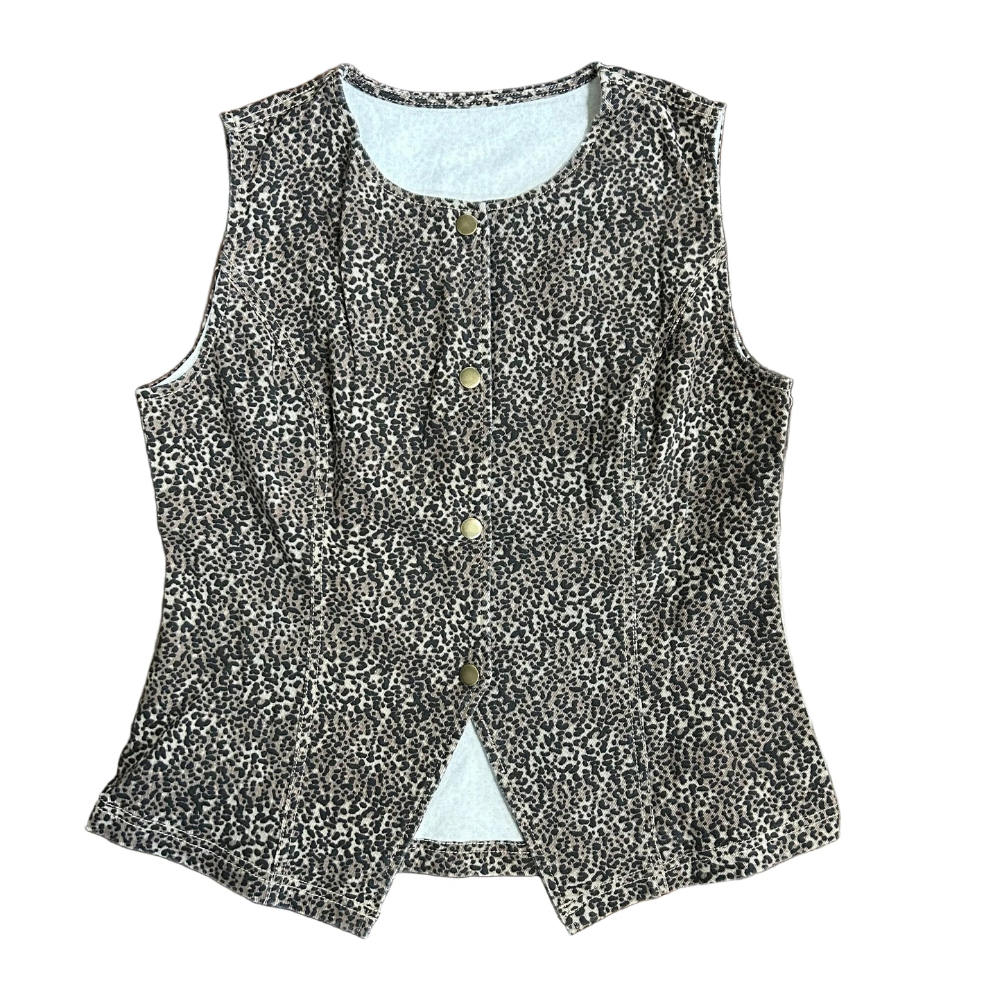 Leopard Print Denim Vest