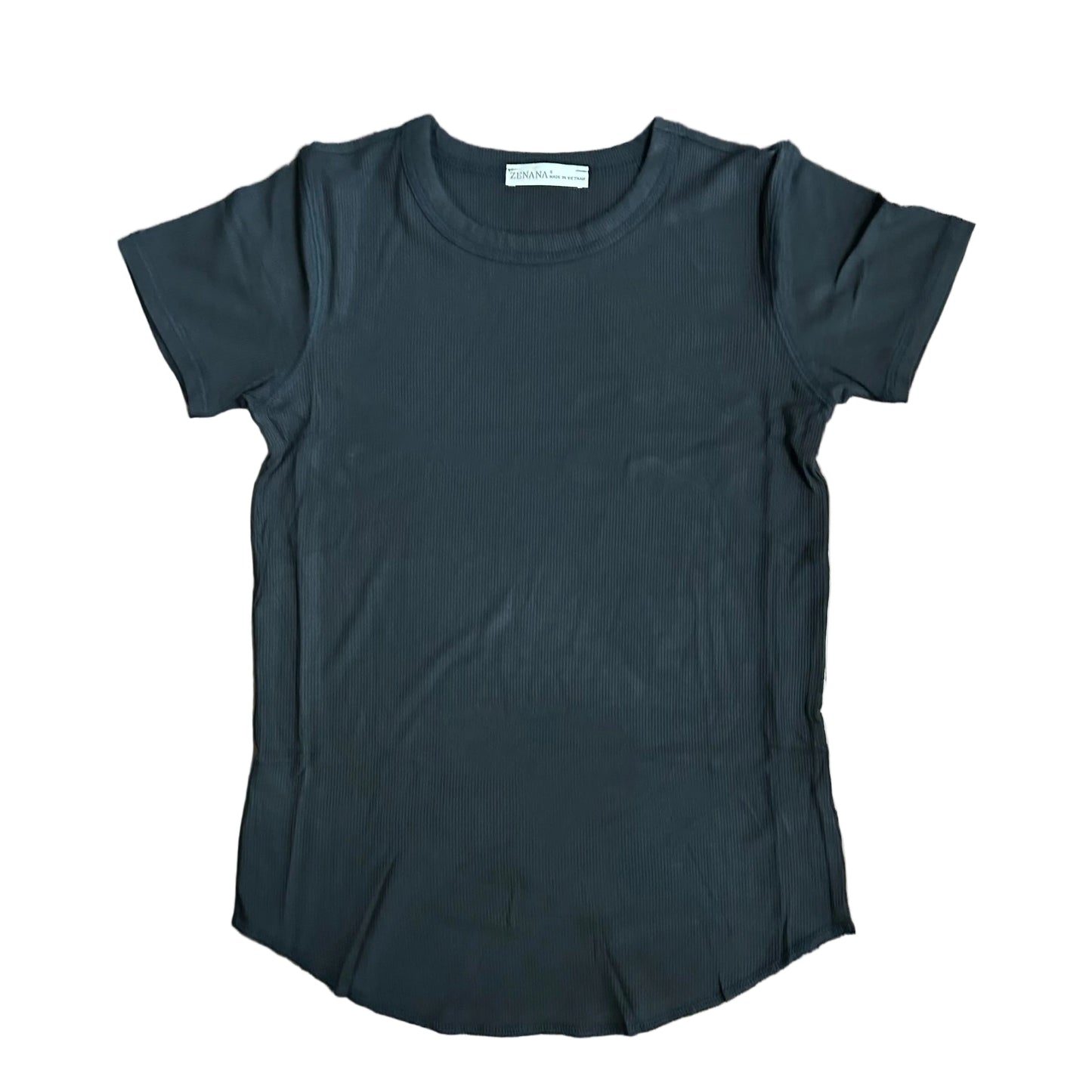 Ribbed Round-Neck Tee