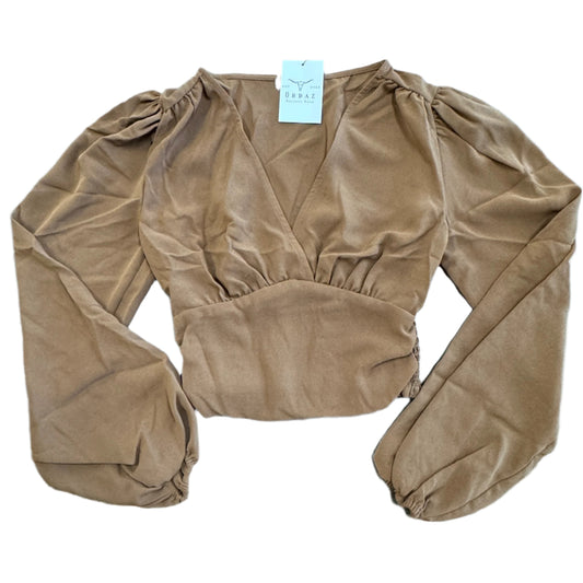 SALE - Brown Ruched Crop Top