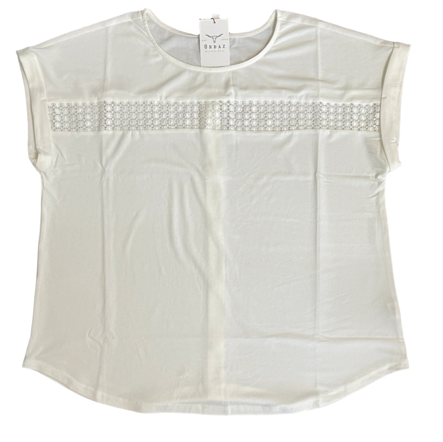 Ivory Lace Trim Top