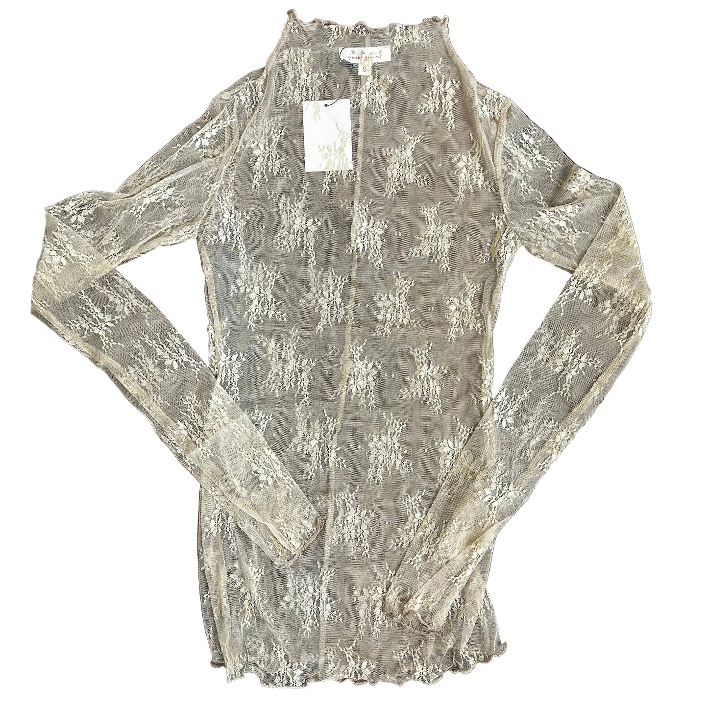 Mesh Lace Long Sleeve - Beige