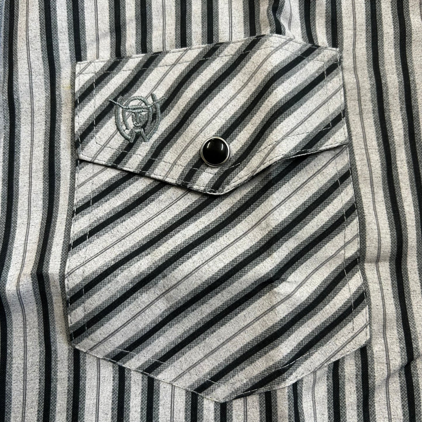 Stripe Printed S/S - Grey/Black