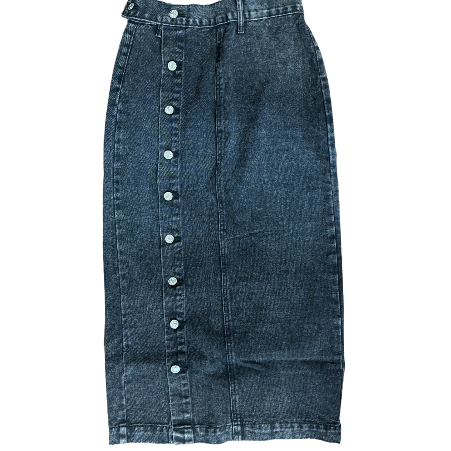 Black Denim Midi Skirt