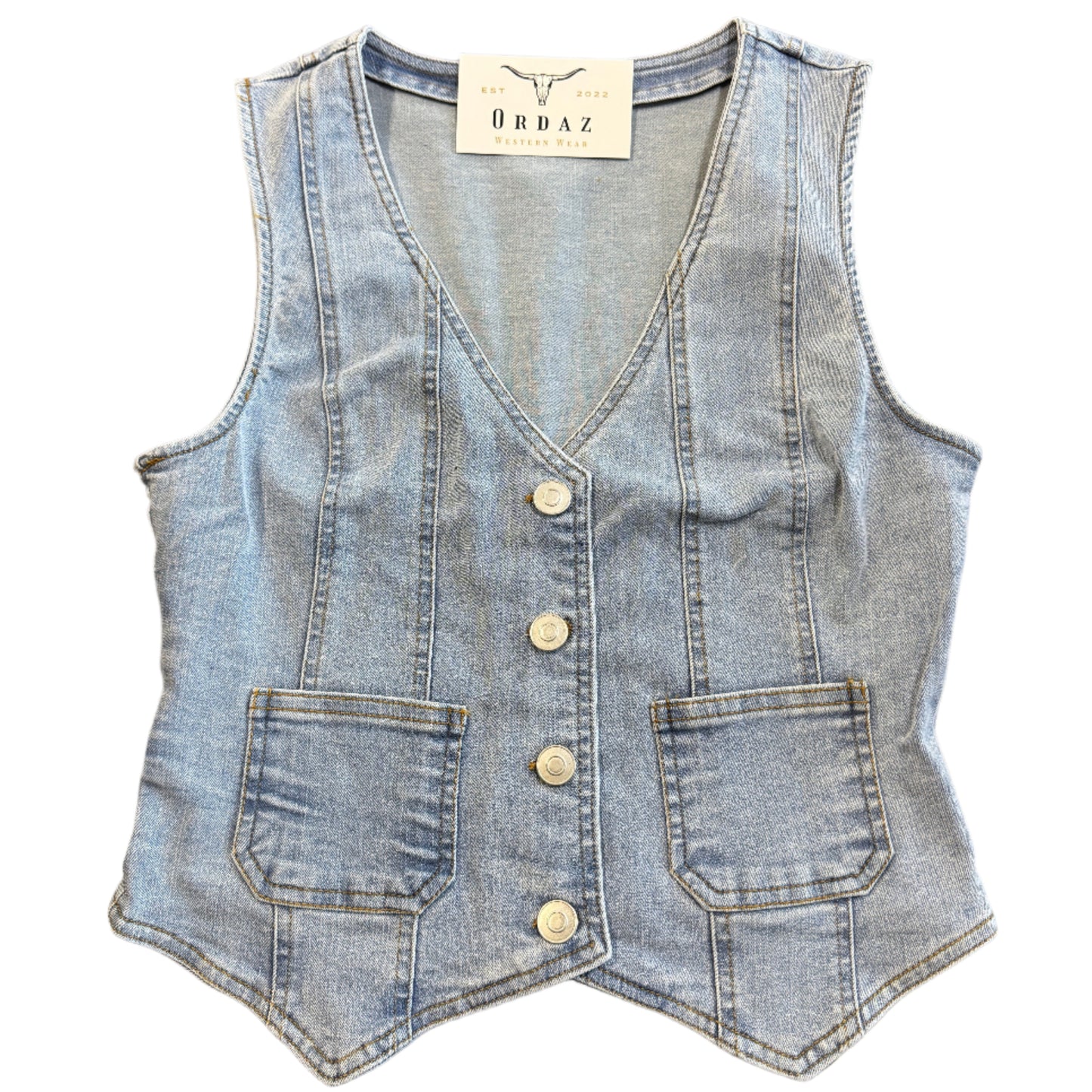 Button Down Denim Vest