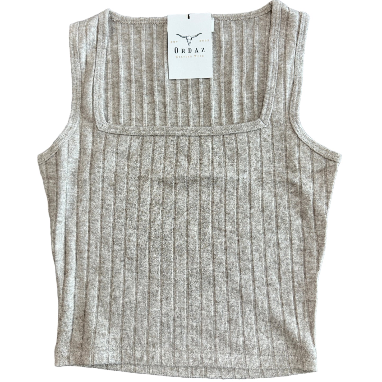 Ribbed Square Neck Top