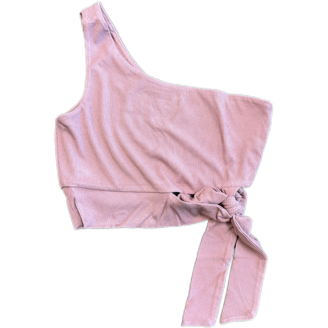 SALE - Ribbed One Shoulder Top - Dusty Rose