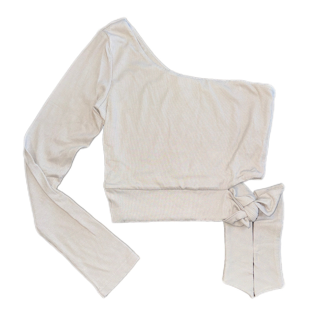 SALE - Ribbed One Shoulder Top - Taupe