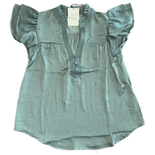 Hunter Green Ruffle Top