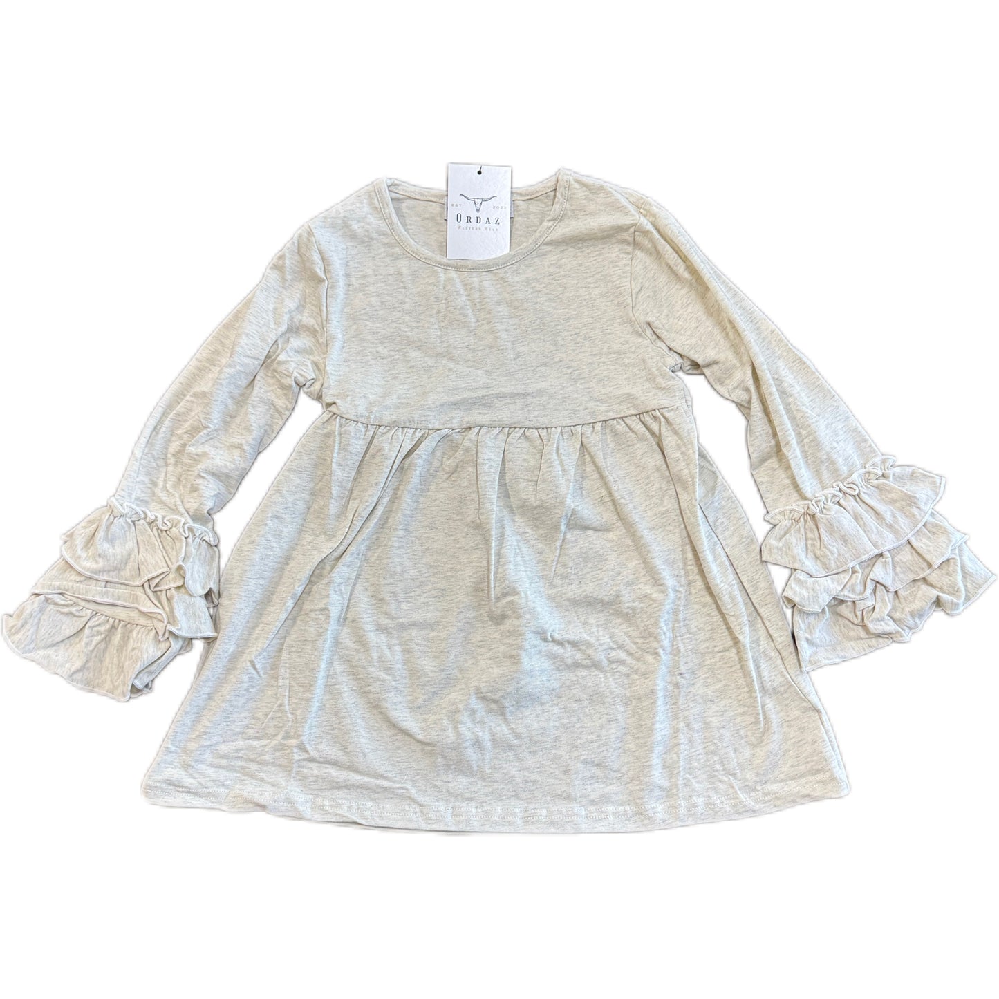 Cream Ruffle L/S Shirt
