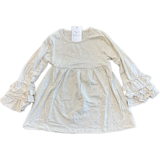 Cream Ruffle L/S Shirt