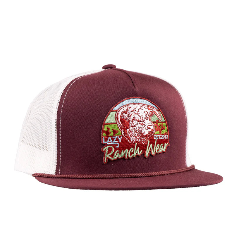 Maroon & White Prickly Pear Hat