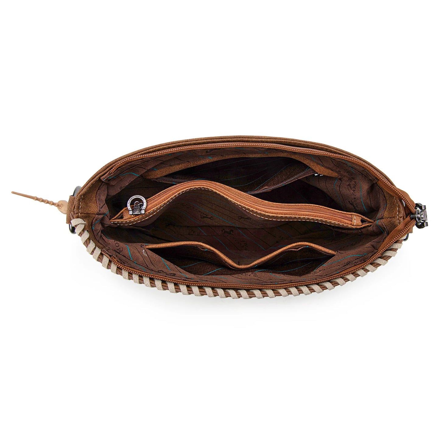 Embossed Hobo Bag - Brown