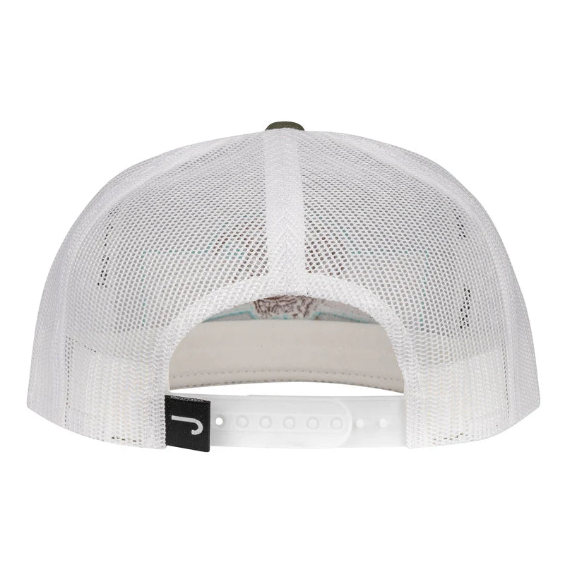Olive & White Diamond Banner Hat