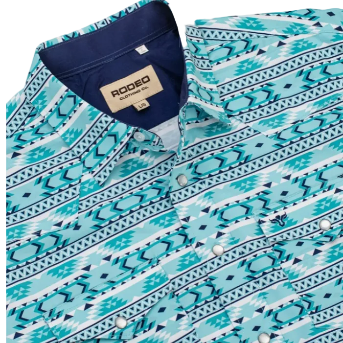 Turquoise Aztec Pearl Snap