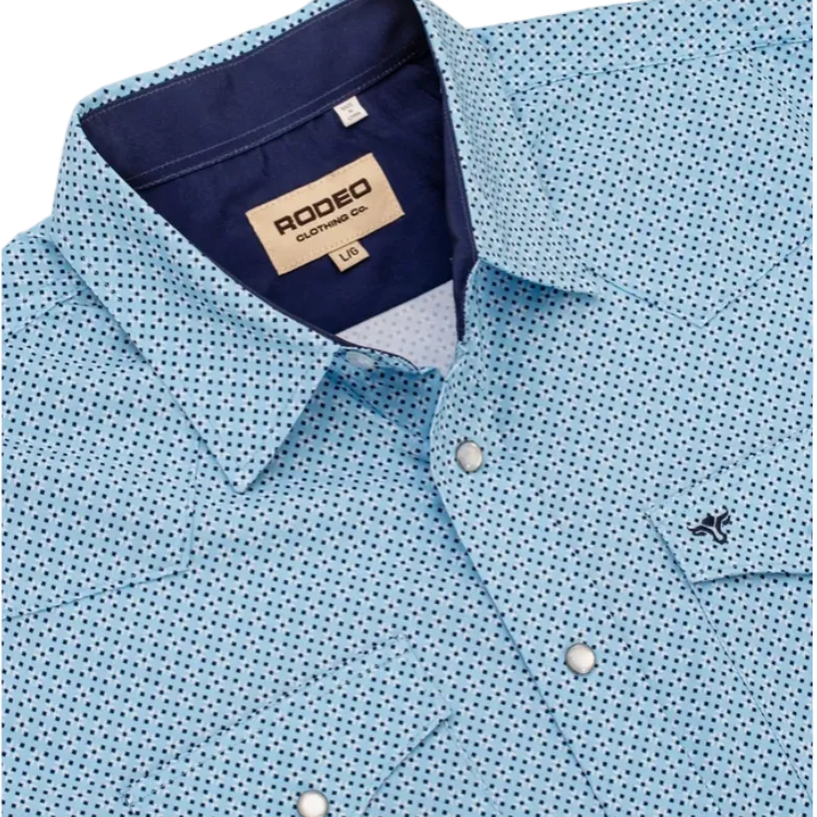 Blue Aztec Western Pearl Snap