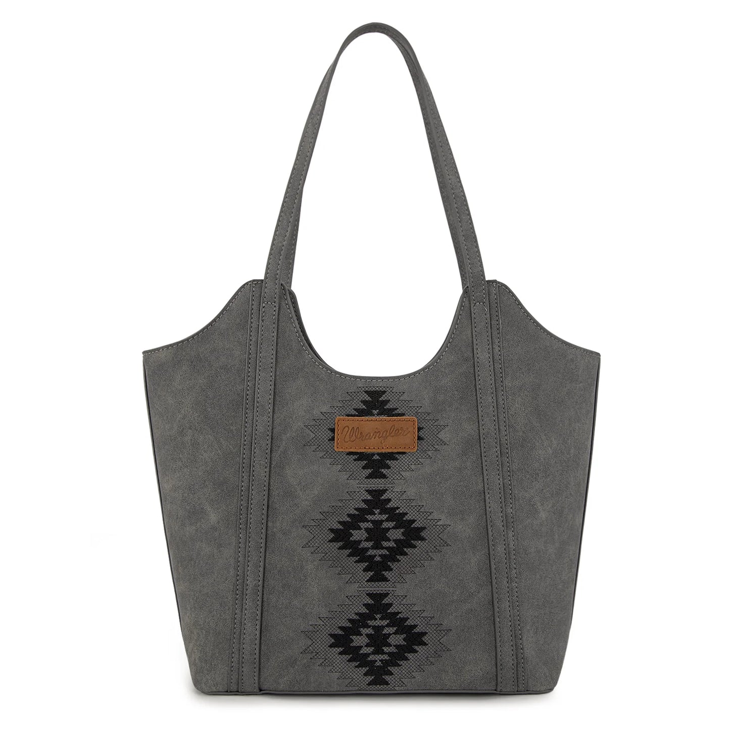 Aztec Embroidered Tote - Black
