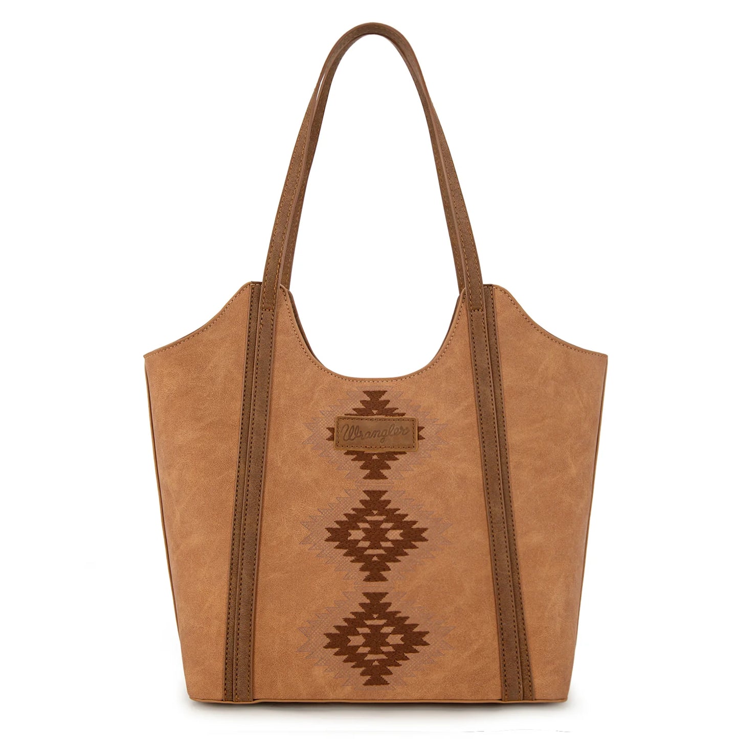 Aztec Embroidered Tote - Brown