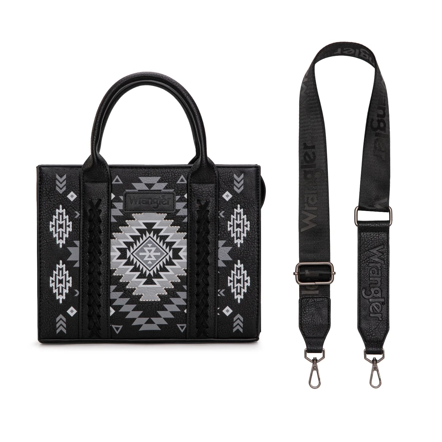 Aztec Pattern Tote - Black