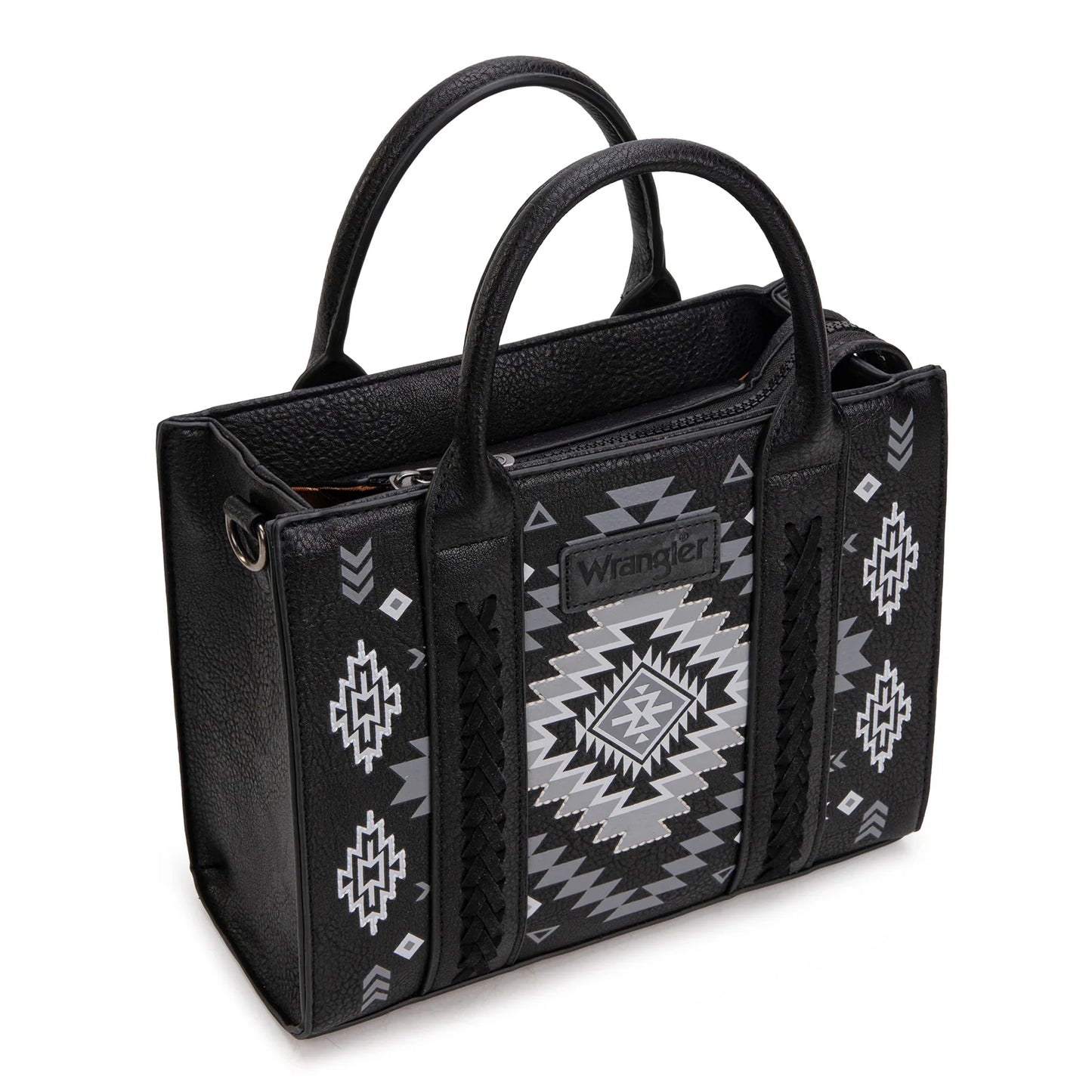 Aztec Pattern Tote - Black