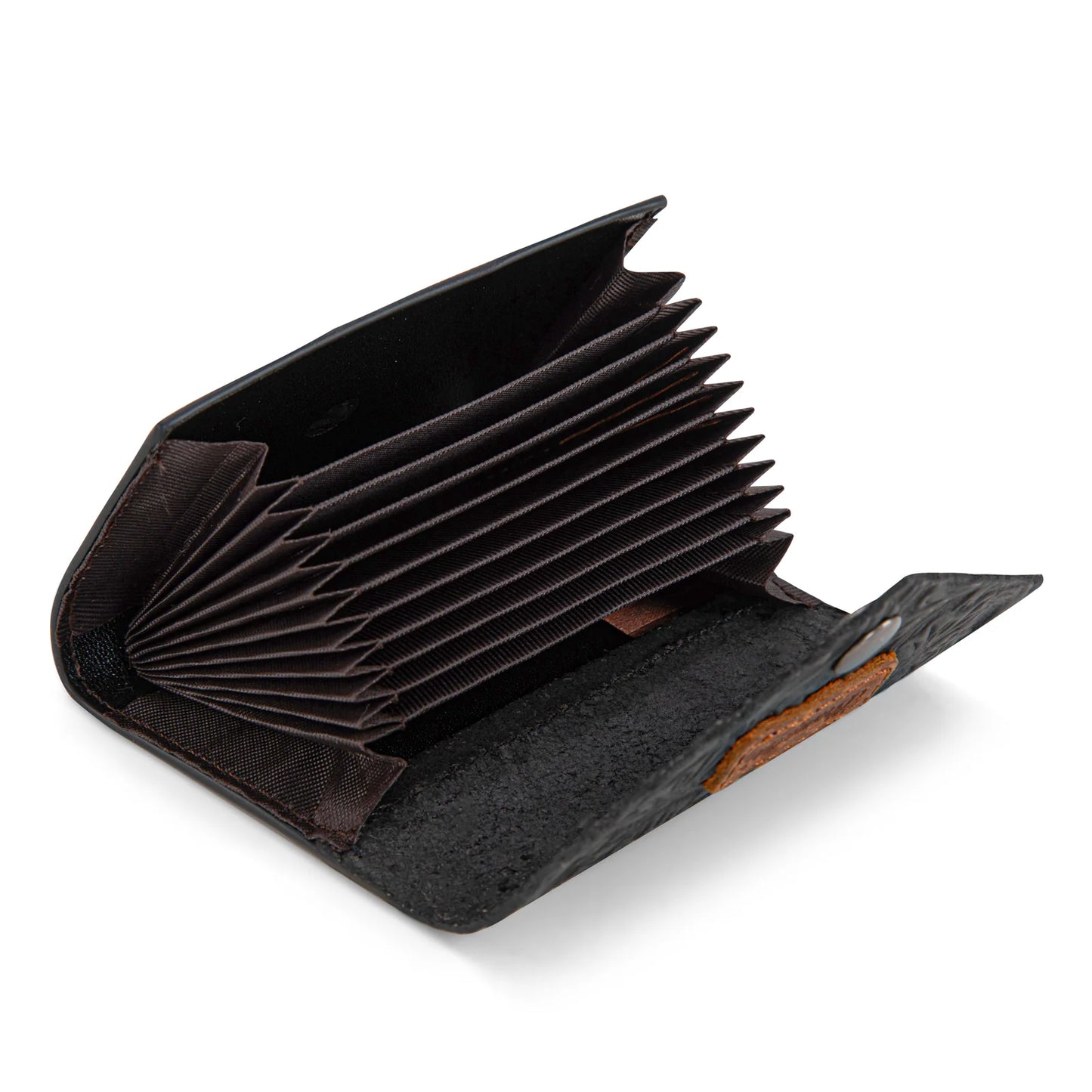 Floral Tooled Card Holder - Black
