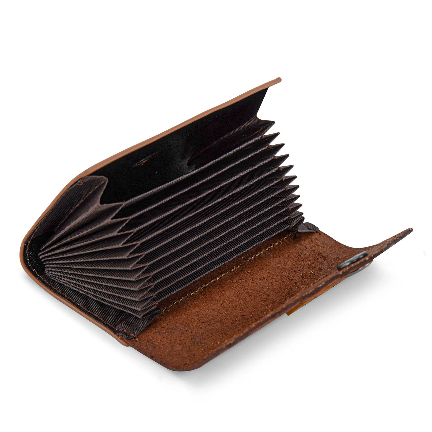 Floral Tooled Card Holder - Brown