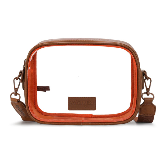 Clear Crossbody Bag - Brown