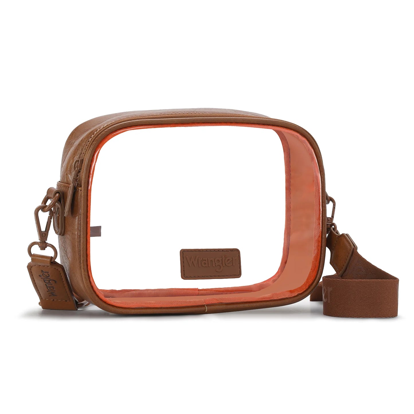 Clear Crossbody Bag - Brown