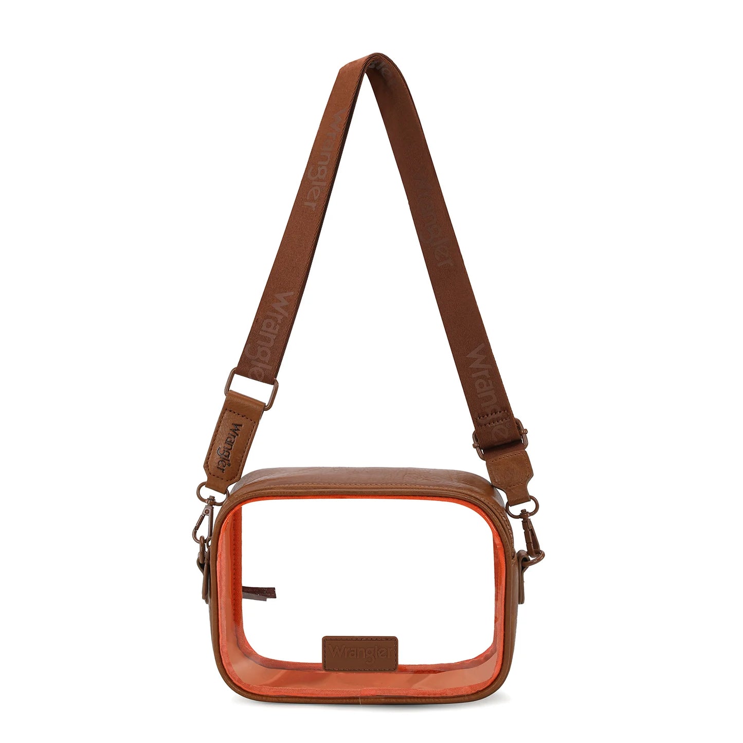 Clear Crossbody Bag - Brown
